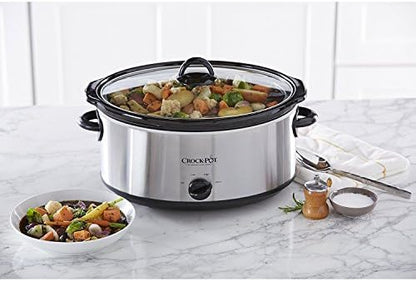 7 Quart Oval Manual Slow Cooker – Stainless Steel - Curated Catalog D6