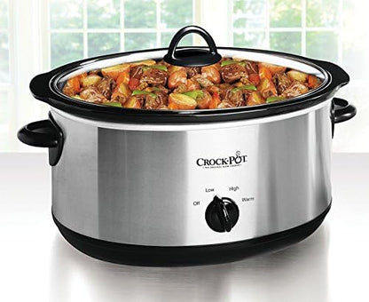7 Quart Oval Manual Slow Cooker – Stainless Steel - Curated Catalog D6