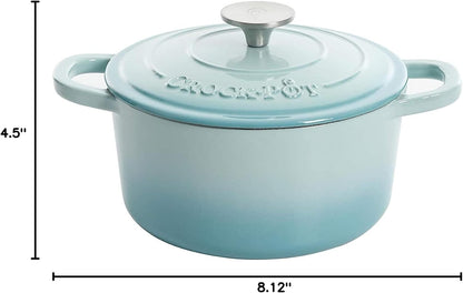 3 Quart Enameled Cast Iron Dutch Oven – Aqua - Curated Catalog U9