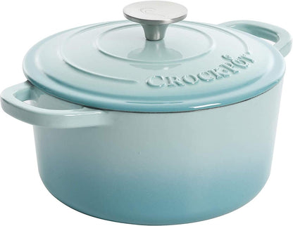 3 Quart Enameled Cast Iron Dutch Oven – Aqua - Curated Catalog U9
